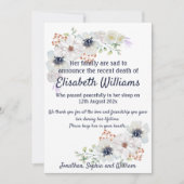 Kennisgeving van overlijden Kaart uitvaartregeling (Voorkant)