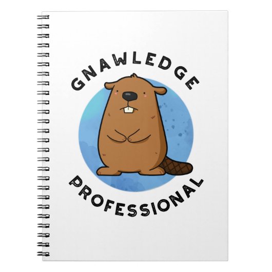 Kennisgraag Professioneel Grappige Bever Woordspel Notitieboek (Voorkant)