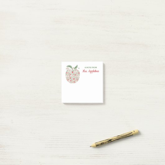 Kennismakingsblad Apple Note Pad van docent Apple (Op bureau)