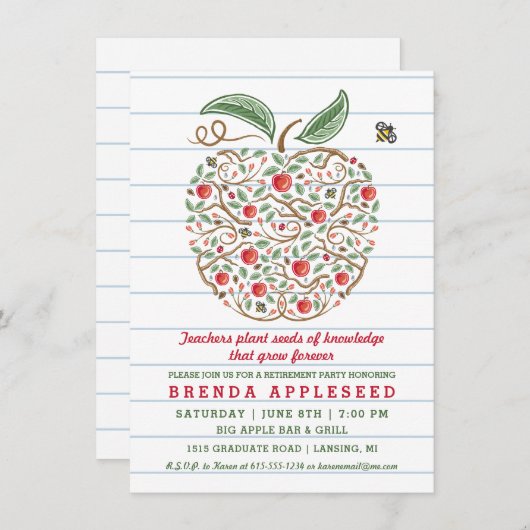 Kennismakingszaad Apple Retirement Kaart (Voorkant / Achterkant)