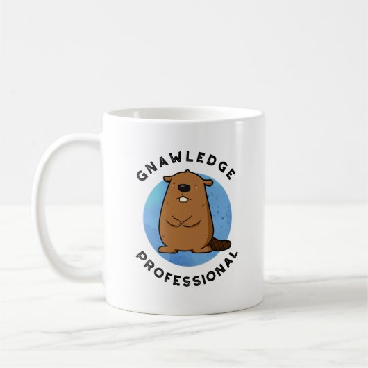 Kennisprofessional Funny Beaver Pun Koffiemok (Links)