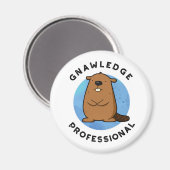 Kennisprofessional Funny Beaver Pun Magneet (Voorkant / Achterkant)