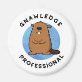 Kennisprofessional Funny Beaver Pun Magneet (Voorkant)