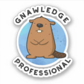 Kennisprofessional Funny Beaver Pun Sticker (Voorkant)