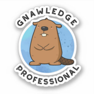 Kennisprofessional Funny Beaver Pun Sticker