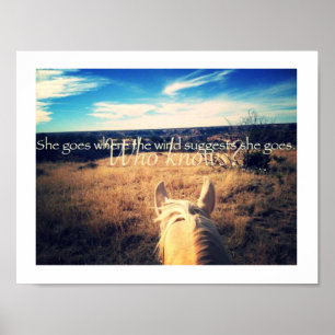 Kenny Chesney Country Western Cowgirl Horse Poster