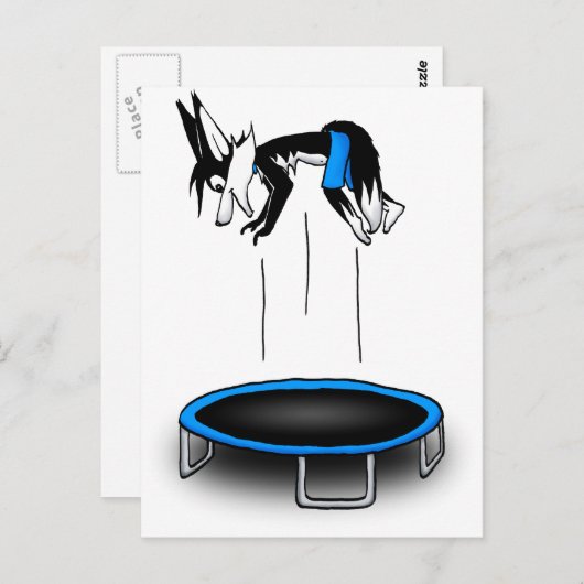 Kenny over trampoline briefkaart (Voorkant / Achterkant)