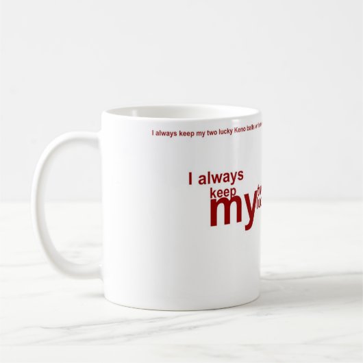 Keno Addict's witte mok (Links)