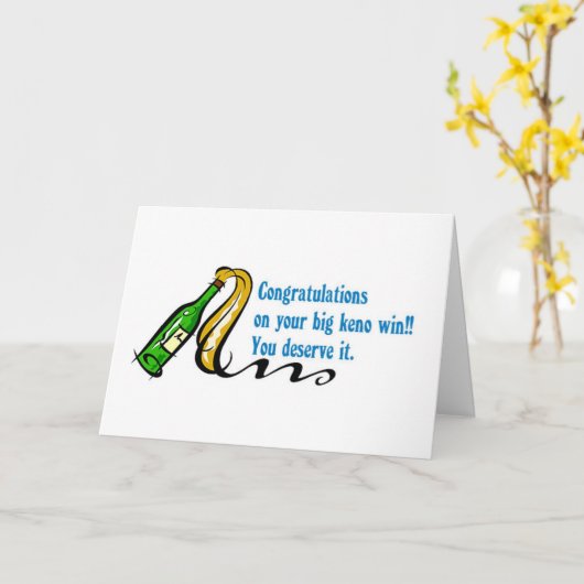 Keno kaarten: Gefeliciteerd met je grote Keno over Kaart (Gele Bloem)