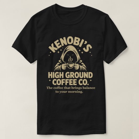 Kenobi High Ground Koffie Jedi T-shirt (Design voorkant)
