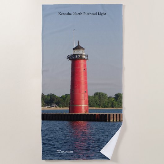Kenosha Noord Pierhead Lichte badhanddoek (Voorkant)