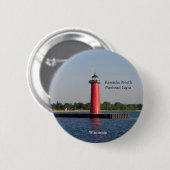 Kenosha Noord Pierhead Lichtknop Ronde Button 5,7 Cm (Voorkant /achterkant)