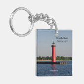 Kenosha North Pierhead Light acrylic sleutelhanger (Voorkant Links)