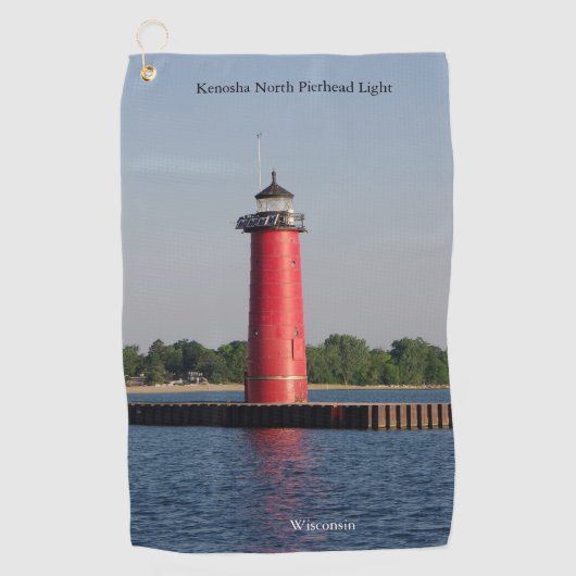 Kenosha North Pierhead Light golfhanddoek (Voorkant)