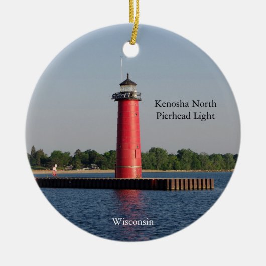 Kenosha North Pierhead Light Keramisch Ornament (Voorkant)