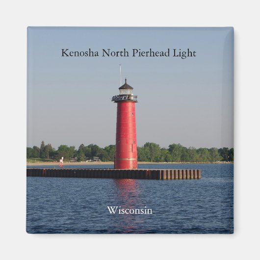 Kenosha North Pierhead Light-magneet Magneet (Voorkant)