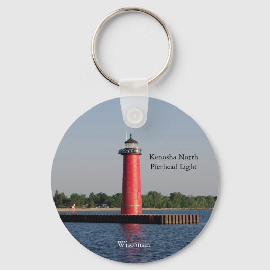 Kenosha North Pierhead Light-sleutelketen Sleutelhanger (Voorkant)