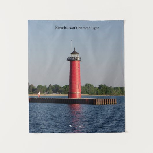 Kenosha North Pierhead Light tapestry Wandkleed (Voorkant)