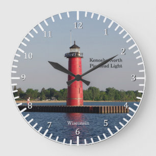Kenosha North Pierhead Light Wall Clock Grote Klok