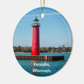 Kenosha vuurtoren keramisch Ornament (Links)