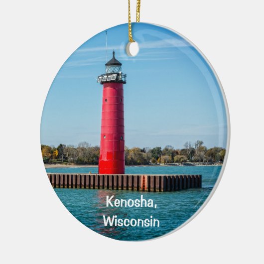 Kenosha vuurtoren keramisch Ornament (Links)