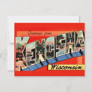 Kenosha WI Groet Ansichtkaart Briefkaart