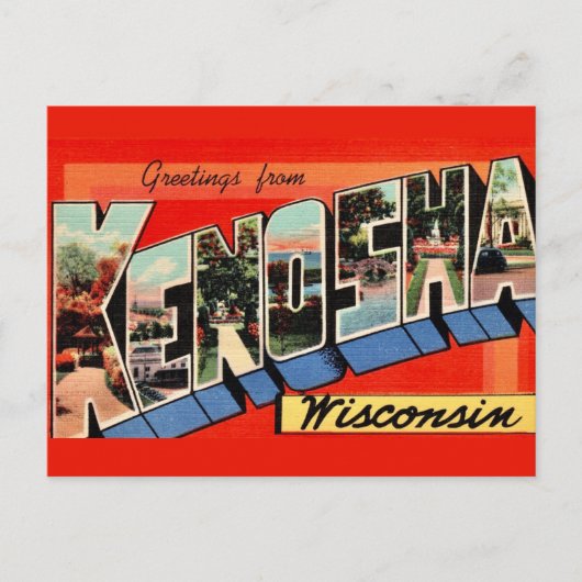 Kenosha WI Groet Ansichtkaart Briefkaart (Voorkant)