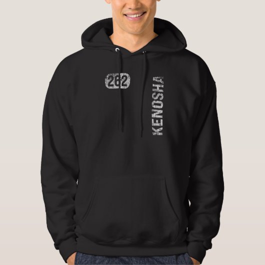 Kenosha Wisconsin 262 Area Code Retro Hoodie (Voorkant)
