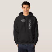 Kenosha Wisconsin 262 Area Code Retro Hoodie (Voorkant volledig)