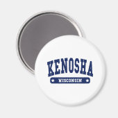 Kenosha Wisconsin College Style-T-shirts Magneet (Voorkant / Achterkant)