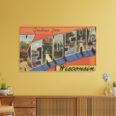 Kenosha, Wisconsin - Grote letterscènes Canvas Afdruk (Insitu (Woonkamer))