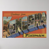 Kenosha, Wisconsin - Grote letterscènes Poster (Voorkant)