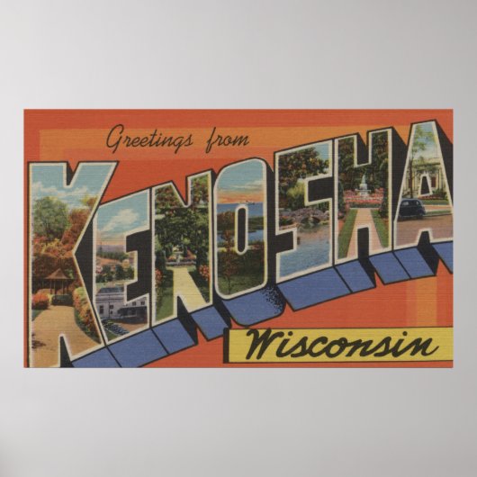 Kenosha, Wisconsin - Grote letterscènes Poster (Voorkant)