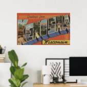 Kenosha, Wisconsin - Grote letterscènes Poster (Thuiskantoor)