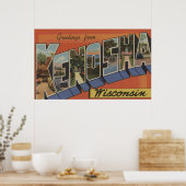 Kenosha, Wisconsin - Grote letterscènes Poster (Keuken)