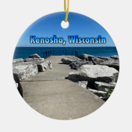 Kenosha, Wisconsin op Lake Michigan Keramisch Ornament