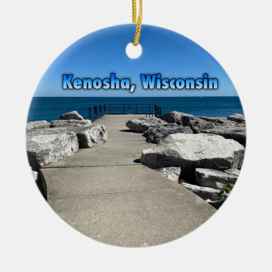 Kenosha, Wisconsin op Lake Michigan Keramisch Ornament (Voorkant)