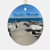 Kenosha, Wisconsin op Lake Michigan Keramisch Ornament (Links)