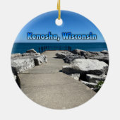 Kenosha, Wisconsin op Lake Michigan Keramisch Ornament (Achterkant)