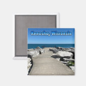 Kenosha, Wisconsin op Lake Michigan Magneet (Voorkant / Achterkant)