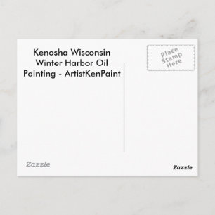 Kenosha Wisconsin Winter Harbour Oil Painting Briefkaart