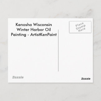 Kenosha Wisconsin Winter Harbour Oil Painting Briefkaart