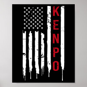 Kenpo Karate Amerikaanse vlag voor vrouwelijke Man Poster