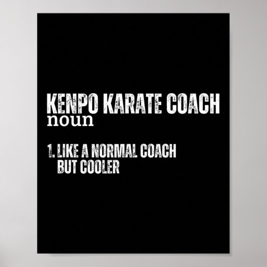 Kenpo Karate Coach Definitie Grappig Trots Amerika Poster (Voorkant)