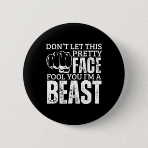 Kenpo Karate Girl Ik ben een Beest Grappige Vrouwe Ronde Button 5,7 Cm