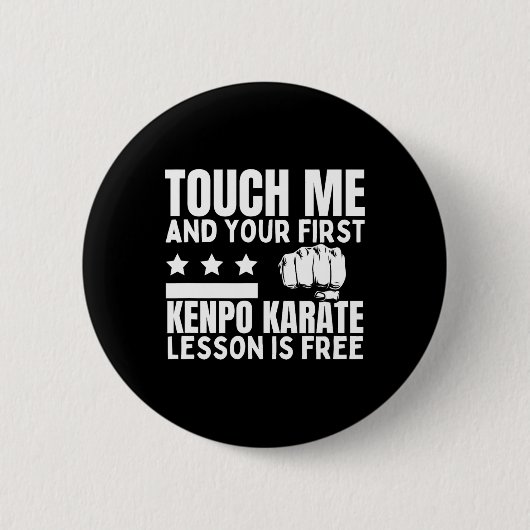 Kenpo Karate Les Voor Gratis Coach Grappig Amerika Ronde Button 5,7 Cm (Voorkant)