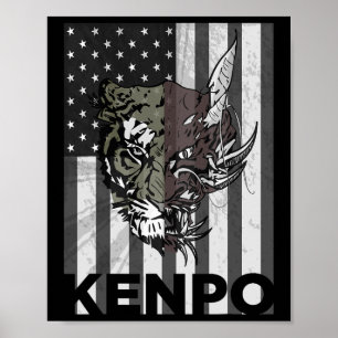 Kenpo Karate Martial Arts Amerikaanse Vlag Vrouwen Poster