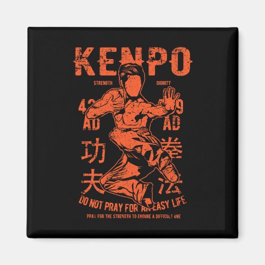 Kenpo Karate Martial Arts  Retro Style Dist Magneet (Voorkant)