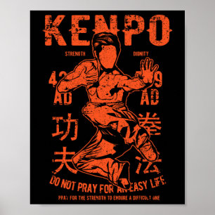 Kenpo Karate Martial Arts Retro Style Dist Poster