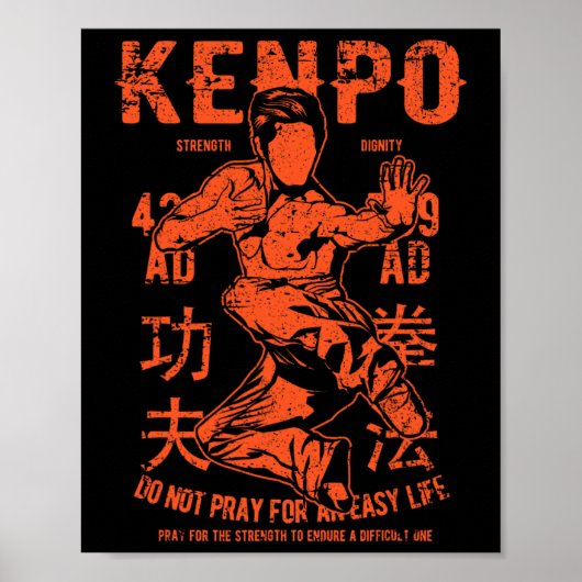 Kenpo Karate Martial Arts Retro Style Dist Poster (Voorkant)